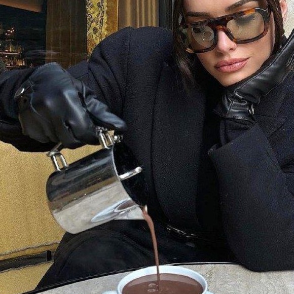 Max Mara Black Spalato Gloves Black Size 7 - Picture 7 of 9